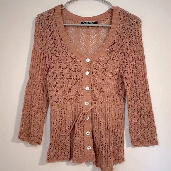 Peruvian Connection Sweaters - Peruvian Connection Women's Tan Cardigan Sweater
